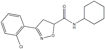 3-(2-chlorophenyl)-N-cyclohexyl-4,5-dihydro-5-isoxazolecarboxamide Structure