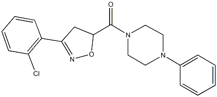 1-{[3-(2-chlorophenyl)-4,5-dihydro-5-isoxazolyl]carbonyl}-4-phenylpiperazine 结构式