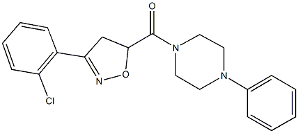 1-{[3-(2-chlorophenyl)-4,5-dihydro-5-isoxazolyl]carbonyl}-4-phenylpiperazine Structure