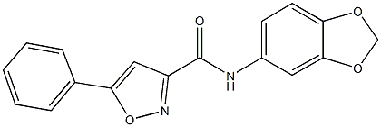 N-(1,3-benzodioxol-5-yl)-5-phenyl-3-isoxazolecarboxamide Struktur
