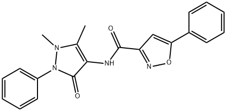 N-(1,5-dimethyl-3-oxo-2-phenyl-2,3-dihydro-1H-pyrazol-4-yl)-5-phenyl-3-isoxazolecarboxamide 结构式