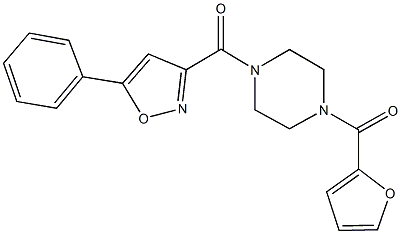 1-(2-furoyl)-4-[(5-phenyl-3-isoxazolyl)carbonyl]piperazine 化学構造式