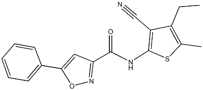 N-(3-cyano-4-ethyl-5-methyl-2-thienyl)-5-phenyl-3-isoxazolecarboxamide Structure