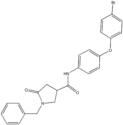 1-benzyl-N-[4-(4-bromophenoxy)phenyl]-5-oxo-3-pyrrolidinecarboxamide Struktur