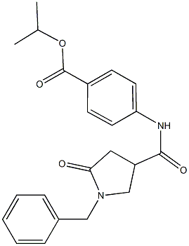 isopropyl 4-{[(1-benzyl-5-oxo-3-pyrrolidinyl)carbonyl]amino}benzoate Struktur