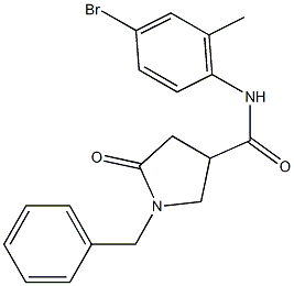 1-benzyl-N-(4-bromo-2-methylphenyl)-5-oxo-3-pyrrolidinecarboxamide Struktur