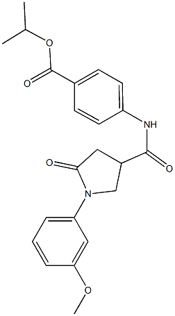 isopropyl 4-({[1-(3-methoxyphenyl)-5-oxo-3-pyrrolidinyl]carbonyl}amino)benzoate Structure