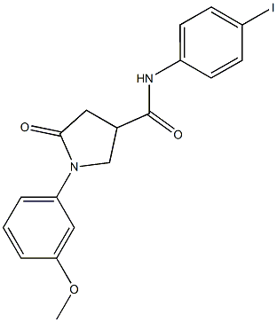 N-(4-iodophenyl)-1-(3-methoxyphenyl)-5-oxo-3-pyrrolidinecarboxamide Struktur