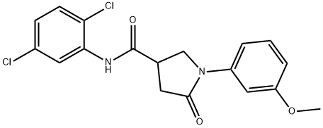 N-(2,5-dichlorophenyl)-1-(3-methoxyphenyl)-5-oxo-3-pyrrolidinecarboxamide Struktur