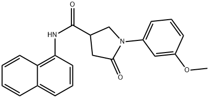 1-(3-methoxyphenyl)-N-(1-naphthyl)-5-oxo-3-pyrrolidinecarboxamide,713081-59-5,结构式