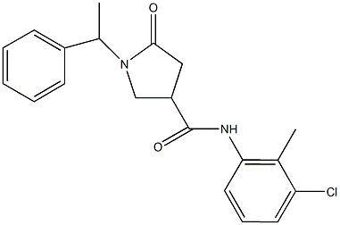 N-(3-chloro-2-methylphenyl)-5-oxo-1-(1-phenylethyl)-3-pyrrolidinecarboxamide|