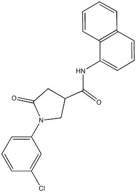 1-(3-chlorophenyl)-N-(1-naphthyl)-5-oxo-3-pyrrolidinecarboxamide Structure