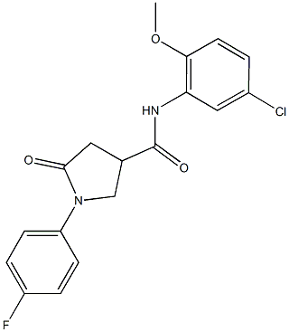 N-(5-chloro-2-methoxyphenyl)-1-(4-fluorophenyl)-5-oxo-3-pyrrolidinecarboxamide Structure