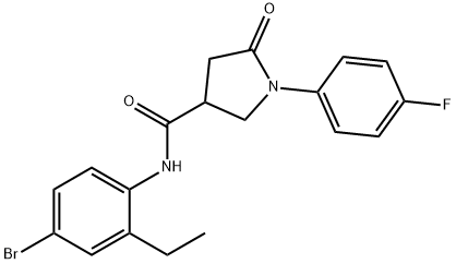 N-(4-bromo-2-ethylphenyl)-1-(4-fluorophenyl)-5-oxo-3-pyrrolidinecarboxamide Structure