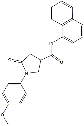 1-(4-methoxyphenyl)-N-(1-naphthyl)-5-oxo-3-pyrrolidinecarboxamide,713082-08-7,结构式