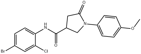 N-(4-bromo-2-chlorophenyl)-1-(4-methoxyphenyl)-5-oxo-3-pyrrolidinecarboxamide Structure