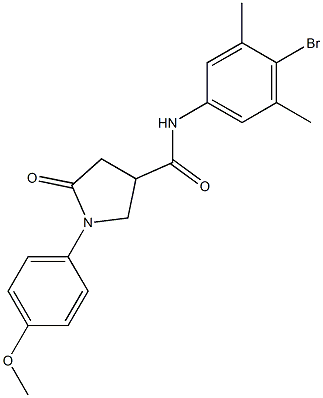 N-(4-bromo-3,5-dimethylphenyl)-1-(4-methoxyphenyl)-5-oxo-3-pyrrolidinecarboxamide,713082-10-1,结构式