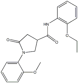 N-(2-ethoxyphenyl)-1-(2-methoxyphenyl)-5-oxo-3-pyrrolidinecarboxamide,713082-22-5,结构式