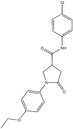 N-(4-chlorophenyl)-1-(4-ethoxyphenyl)-5-oxo-3-pyrrolidinecarboxamide 结构式