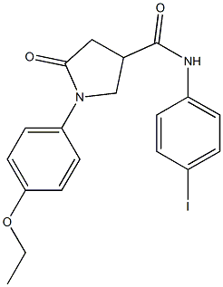 1-(4-ethoxyphenyl)-N-(4-iodophenyl)-5-oxo-3-pyrrolidinecarboxamide Struktur