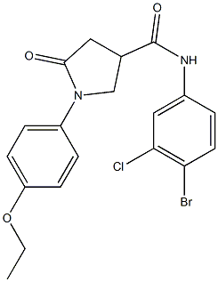 N-(4-bromo-3-chlorophenyl)-1-(4-ethoxyphenyl)-5-oxo-3-pyrrolidinecarboxamide Struktur