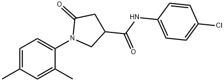 N-(4-chlorophenyl)-1-(2,4-dimethylphenyl)-5-oxo-3-pyrrolidinecarboxamide Struktur