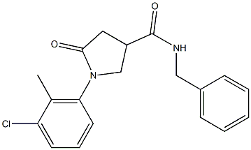 N-benzyl-1-(3-chloro-2-methylphenyl)-5-oxo-3-pyrrolidinecarboxamide Struktur