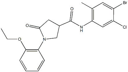 N-(4-bromo-5-chloro-2-methylphenyl)-1-(2-ethoxyphenyl)-5-oxo-3-pyrrolidinecarboxamide Struktur