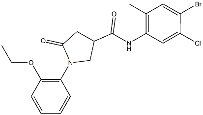 N-(4-bromo-5-chloro-2-methylphenyl)-1-(2-ethoxyphenyl)-5-oxo-3-pyrrolidinecarboxamide 结构式