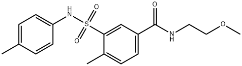 N-(2-methoxyethyl)-4-methyl-3-(4-toluidinosulfonyl)benzamide|