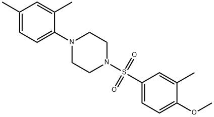 1-(2,4-dimethylphenyl)-4-[(4-methoxy-3-methylphenyl)sulfonyl]piperazine,713096-83-4,结构式