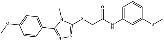 2-{[5-(4-methoxyphenyl)-4-methyl-4H-1,2,4-triazol-3-yl]sulfanyl}-N-[3-(methylsulfanyl)phenyl]acetamide 结构式