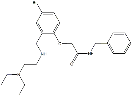 N-benzyl-2-[4-bromo-2-({[2-(diethylamino)ethyl]amino}methyl)phenoxy]acetamide Structure