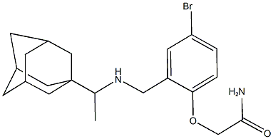 2-[2-({[1-(1-adamantyl)ethyl]amino}methyl)-4-bromophenoxy]acetamide Struktur