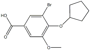 3-溴-4-(环戊氧基)-5-甲氧基苯甲酸,713104-51-9,结构式