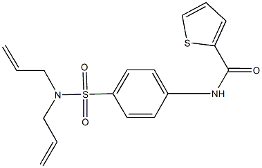 N-{4-[(diallylamino)sulfonyl]phenyl}-2-thiophenecarboxamide 化学構造式