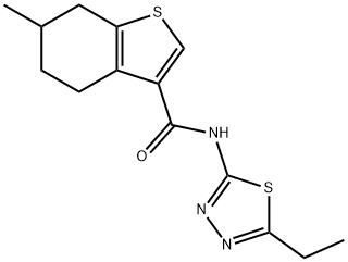 N-(5-ethyl-1,3,4-thiadiazol-2-yl)-6-methyl-4,5,6,7-tetrahydro-1-benzothiophene-3-carboxamide Structure