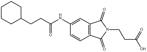 3-{5-[(3-cyclohexylpropanoyl)amino]-1,3-dioxo-1,3-dihydro-2H-isoindol-2-yl}propanoicacid,713498-69-2,结构式