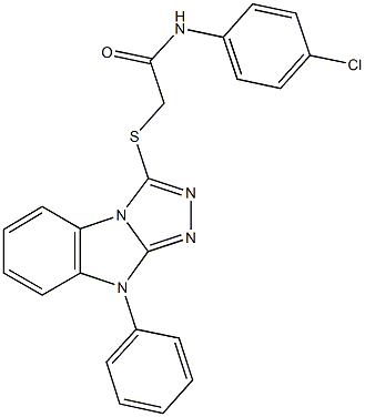 N-(4-chlorophenyl)-2-[(9-phenyl-9H-[1,2,4]triazolo[4,3-a]benzimidazol-3-yl)sulfanyl]acetamide Struktur