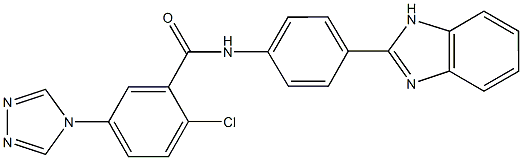 N-[4-(1H-benzimidazol-2-yl)phenyl]-2-chloro-5-(4H-1,2,4-triazol-4-yl)benzamide Structure