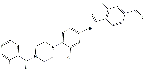 N-{3-chloro-4-[4-(2-methylbenzoyl)-1-piperazinyl]phenyl}-4-cyano-2-fluorobenzamide Structure