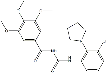 N-[3-chloro-2-(1-pyrrolidinyl)phenyl]-N'-(3,4,5-trimethoxybenzoyl)thiourea Structure