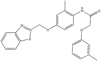 N-[4-(1,3-benzothiazol-2-ylmethoxy)-2-methylphenyl]-2-(3-methylphenoxy)acetamide Struktur