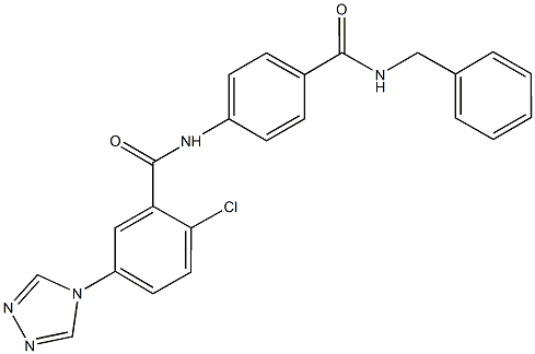 N-{4-[(benzylamino)carbonyl]phenyl}-2-chloro-5-(4H-1,2,4-triazol-4-yl)benzamide Structure