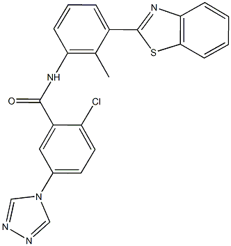 N-[3-(1,3-benzothiazol-2-yl)-2-methylphenyl]-2-chloro-5-(4H-1,2,4-triazol-4-yl)benzamide Structure