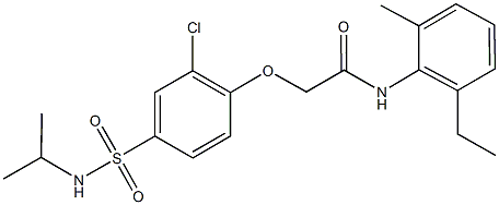 2-{2-chloro-4-[(isopropylamino)sulfonyl]phenoxy}-N-(2-ethyl-6-methylphenyl)acetamide,714209-97-9,结构式