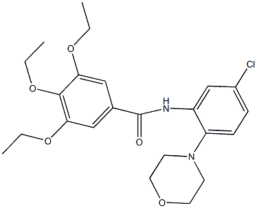 N-[5-chloro-2-(4-morpholinyl)phenyl]-3,4,5-triethoxybenzamide 化学構造式