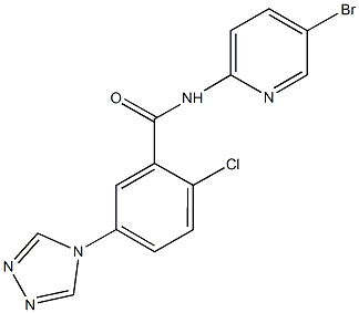 N-(5-bromo-2-pyridinyl)-2-chloro-5-(4H-1,2,4-triazol-4-yl)benzamide 结构式