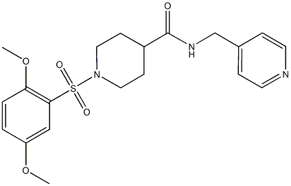 1-[(2,5-dimethoxyphenyl)sulfonyl]-N-(4-pyridinylmethyl)-4-piperidinecarboxamide Structure