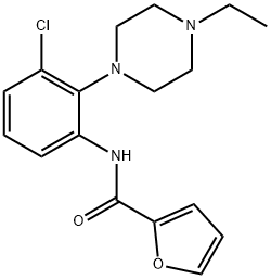 N-[3-chloro-2-(4-ethyl-1-piperazinyl)phenyl]-2-furamide Struktur